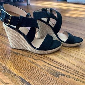 Banana Republic Black Strappy Wedges